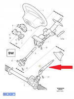 Wałek przekładni kierowniczej Volvo OE 3409939