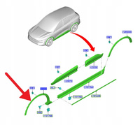LISTWA BŁOTNIKA PRAWY PRZÓD FORD KUGA 2020- 2451232 _ LV4B-S16D238-AC5YZ9