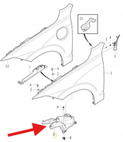 LEWY UCHWYT WSPORNIK BŁOTNIKA PRZÓD VOLVO XC60 2018- OE 32288928
