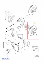 Przednie tarcze hamulcowe 16" Volvo V40, V40CC