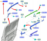 SANKI PRAWE ŚRODKOWE DRZWI TRANSIT CONNECT 2013- 2227057 _ DT11-V25004-BJ