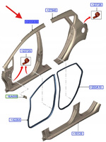RAMA DRZWI PRAWA FORD FIESTA MK7 2008- 1553681 _ 8A61-A278A98-AA