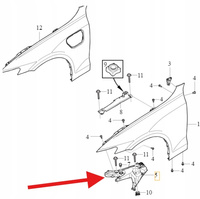 MOCOWANIE ŚLIZG BŁOTNIKA LEWY PRZÓD VOLVO S60 V60 2019- OE 32288930