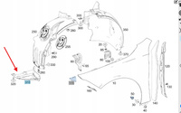 DOLNA CZĘŚĆ NADKOLA NAROŻNIK PRAWY PRZÓD MERCEDES W177 W247 OE A1778840000