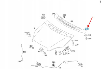 PODSZYBIE LEWE ZAŚLEPKA MASKI MERCEDES A klasa W169 OE A1698300175