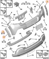 NAKŁADKA LISTWA PRAWA LEWA ZDERZAKA TYŁ CITROEN C3 B618 OE 1618030180