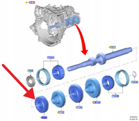 KOŁO ZĘBATE 3 BIEG MANUAL 6-BIEG 6MX65 FORD FOCUS 2116586 _ H1BR-7137-AFAB
