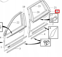 LISTWA TYLNYCH DRZWI VOLVO XC90 I 03-14r