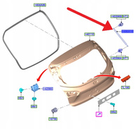 SIŁOWNIK KLAPY TYŁ L P FORD FOCUS HATCHBACK 2018- 2287105 _ JX7B-A406A10-BA