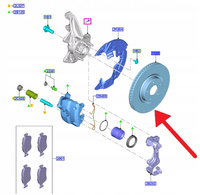 2x TARCZA HAMULCOWA PRZÓD FORD FOCUS KUGA 2020- 2305506 _ JX61-1125-BEB