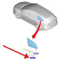 SZYBA KAROSERYJNA PRAWY TYŁ FOCUS KOMBI 2018- OE 2399388 _ JX7B-N297B00-FG