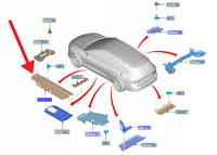 OSŁONA PODWOZIA PRAWY TYŁ FORD FOCUS 2018- OE 2576910 _ JX6B-F11132-AE