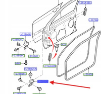 ZAWIAS DRZWI DOLNY LEWY FORD MONDEO SMAX GALAXY 1778351 _ 6M21-U22811-AE
