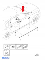 LEWA LISTWA PIONOWA SZYBY PRZÓD VOLVO S90 V90 2017- CC OE 31386574