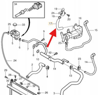 WĄŻ PRZEWÓD UKŁADU CHŁODZENIA D5244T VOLVO S80 S60 V70 2001- OE 30713302