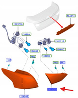LAMPA LEWY TYŁ WEWNĘTRZNA FORD FOCUS MK3 2011- 1769302 _ BM51-13A603-AD