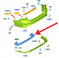 BELKA ZDERZAKA TYŁ FORD FOCUS SEDAN 2018- OE 2195594 _ JX61-F41400-AB