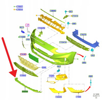 SPOJLER ZDERZAKA PRZÓD FORD FOCUS 2018- OE 2227644 _ JX7B-17F771-AA