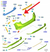 ŚLIZG ZDERZAKA LEWY TYŁ FORD FOCUS HATCHBACK 18- 2200004 _ JX7B-A17B919-A1B
