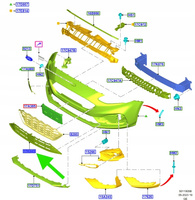 KRATKA DOLNA ZDERZAKA PRZÓD FORD FOCUS 2018- OE 2387034 _ KX7B-17K945-S1D