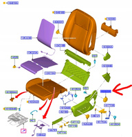 UCHWYT REGULACJI OPARCIA FOTELA TRANSIT CUSTOM 18- 2678667 _ BK21-F618K78-GA3ZHE