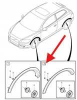 LISTWA RANT BŁOTNIKA NADKOLA PRAWY TYŁ VOLVO C30 2007- OE 31283137