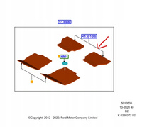 DYWANIKI WELUROWE TYLNE FORD B-MAX 2012- OE 2014319 _ AV1B-13035-AC3JA6