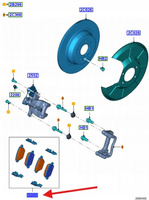 KLOCKI HAMULCOWE TYŁ KUGA 2008-2012 2613323 _ MEMG9J-2M008-A2A