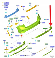 SPOJLER ZDERZAKA TYŁ FORD FOCUS HATCHBACK 2018- 2217500 _ JX7B-17F954-A1C