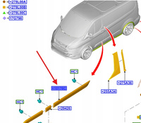 LISTWA BOKU PRAWY TYŁ TRANSIT CUSTOM Mk1 2012- 2210778 _ BK21-29076-AE5CND