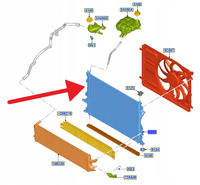 CHŁODNICA WODY 1.0 1.5 EB 1.5 2.0D FORD FOCUS 2018- 2258572 _ JX61-8005-BD