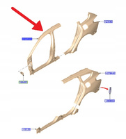 RAMA DRZWI PRAWY PRZÓD FORD FOCUS KOMBI 2018- OE 2206877 _ JX7B-N278A98-AA