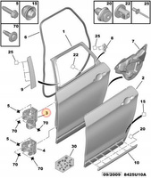 ZAWIAS DRZWI GÓRNY LEWY PRZÓD TYŁ CITROEN C5 X7 OE 9035W9