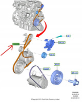 PASEK KLINOWY 2.0 2.5 FORD MONDEO Mk5 S-MAX GALAXY 2366686 _ DA8E-6C301-EA