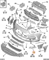 RAMKA HALOGENU PRAWA CITROEN DS5 OE 96732948XT