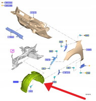 NADKOLE PRAWY PRZÓD FORD FOCUS 2018- OE 2481503 _ JX7B-16114-CB