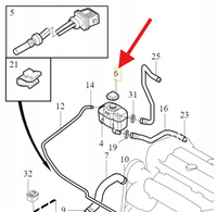 KOREK ZBIORNICZKA CHŁODZENIA VOLVO XC90 2003- S60 2001- S80 V70 OE 9445462