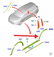 LISTWA BŁOTNIKA LEWY TYŁ FORD FOCUS KOMBI 2018- OE 2472081 _ JX7B-286D03-BE