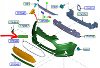 RAMKA CHROMOWANA ZDERZAKA B-MAX 2012-17 1835982 _ AV11-17F816-BA