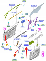 KANAŁ SZYBY PRAWA PRZEDNIA MONDEO MK5 2014- 2022 2604426 _ DS73-F21400-BB