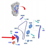 LEWY ŚLIZG ŁAŃCUCHA ROZRZĄDU 1.5 EB FOCUS KUGA 20- 2247862 _ JX6G-6K255-BA