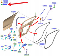 DRZWI PRAWY TYŁ FORD FOCUS KOMBI 2018- OE 2577516 _ PJX7B-N24630-AF\\