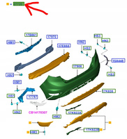 DOKŁADKA ZDERZAKA TYŁ FORD FIESTA Mk7 2008- 1554438 _ AM8A6J-17F884-AAXWAA