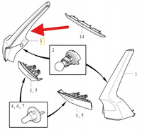 LAMPA TYLNA PRAWA W BŁOTNIK VOLVO V90 2017- OE 32293877