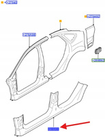PŁYTA PRÓG NADOWZIA LEWA STR FORD FOCUS 2007- 1528921 _ 8M51-A10131-AB
