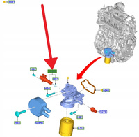 ZAWÓR W PODSTAWIE FILTRA OLEJU 2.0 2.3 3.0 EB FORD 2126087 _JT4E-6C880-AA