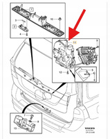 ZAMEK TYLNEJ KLAPY BAGAŻNIKA VOLVO V70 XC70 2008- OE 31440491