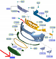 ATRAPA GRILL ZDERZAKA PRZÓD FORD C-MAX Mk2 2014-15 1859134 _ AM51-17B968-GA5UAW