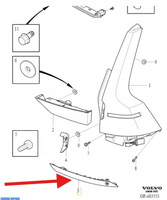 ODBLASK ZDERZAKA LEWY TYŁ VOLVO S60 V60 CC 2019- OE 31656586