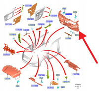 PRZEGRODA PRZÓD FORD FOCUS Mk4 2018- OE 2571540 _ JX7B-A01688-AM